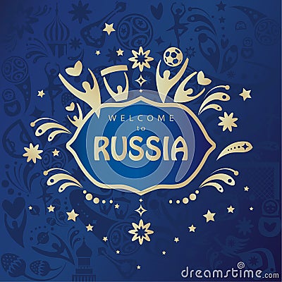 2018 World Cup Football Welcome to Russia wallpaper Vector Illustration