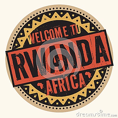 Welcome to Rwanda, Africa Vector Illustration