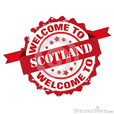 Welcome to Scotland stamp Vector Illustration