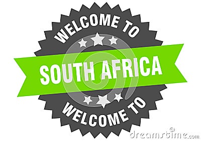 welcome to South Africa. Welcome to South Africa isolated sticker. Vector Illustration