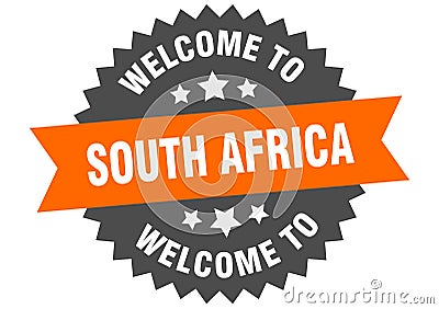 welcome to South Africa. Welcome to South Africa isolated sticker. Vector Illustration