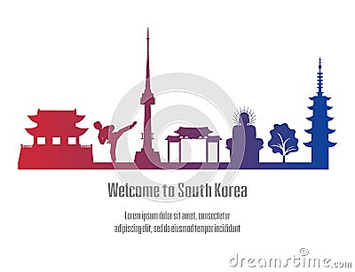 Welcome to South Korea. Vector Illustration