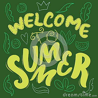 Welcome to summer lettering Stock Photo