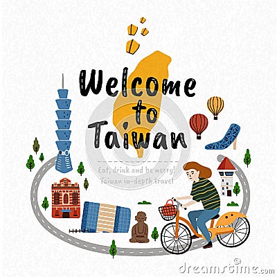 Welcome to Taiwan Vector Illustration