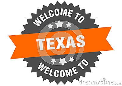 welcome to Texas. Welcome to Texas isolated sticker. Vector Illustration