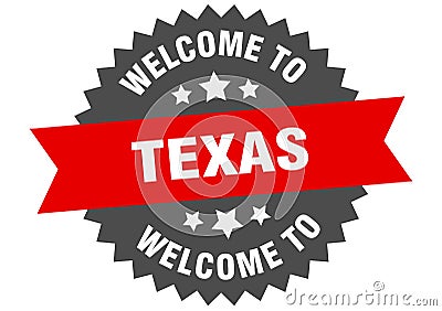 welcome to Texas. Welcome to Texas isolated sticker. Vector Illustration