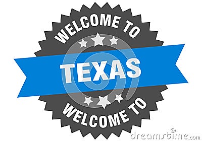 welcome to Texas. Welcome to Texas isolated sticker. Vector Illustration