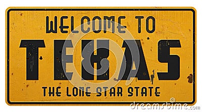 Texas Road Sign Welcome to Texas Grunge Stock Photo