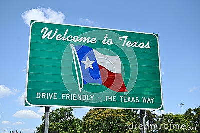 Welcome to Texas road sign Stock Photo