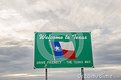 Welcome to Texas Sign Stock Photo