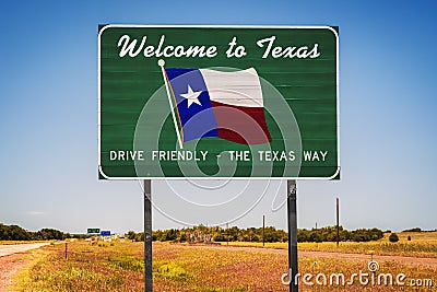 Welcome to Texas State Sign Stock Photo