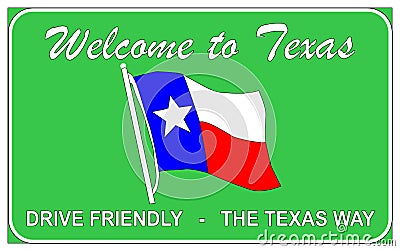 Welcome To Texas Vector Illustration