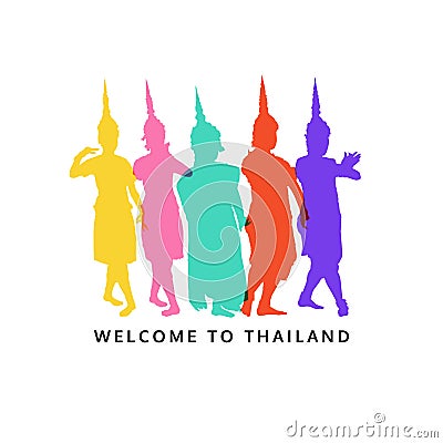 welcome to thailand, thai dancer, vector illustration Vector Illustration