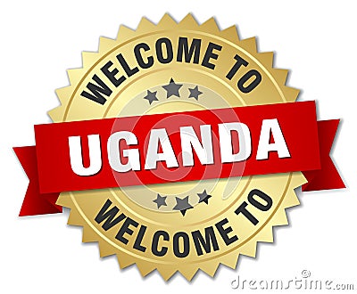 welcome to Uganda badge Vector Illustration