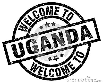 welcome to Uganda stamp Vector Illustration