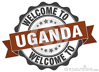 Welcome to Uganda seal Vector Illustration