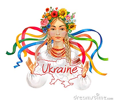 Welcome to Ukraine Cartoon Illustration