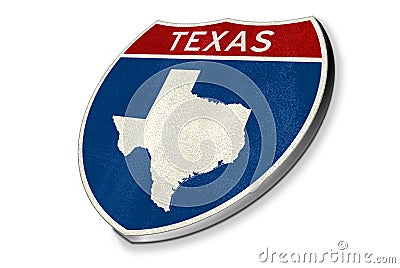 Welcome to US State of Texas - road sign design Stock Photo