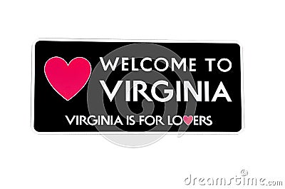Welcome to Virginia Sign Stock Photo