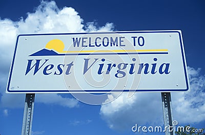 Welcome to West Virginia Sign Stock Photo