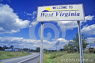 Welcome to West Virginia Sign Stock Photo