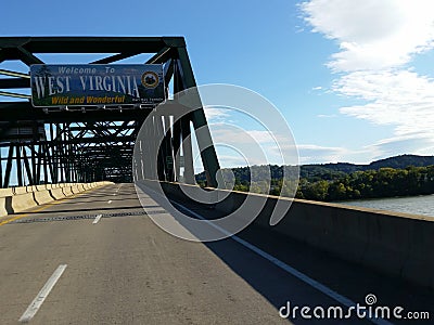 Welcome to West Virginia Sign Editorial Stock Photo