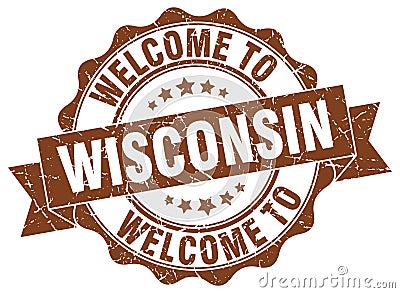 Welcome to Wisconsin seal Vector Illustration