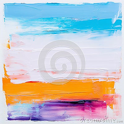 Colorful Brushstrokes: Abstract Oil Painting Background, AI Generated Stock Photo
