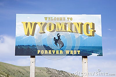 Welcome to Wyoming Stock Photo