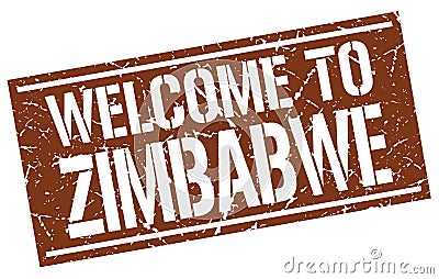 Welcome to Zimbabwe stamp Vector Illustration