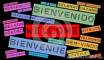 Welcome word cloud Stock Photo