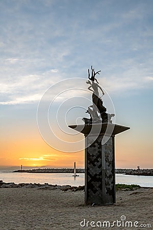 Welcoming beacon to boats entering harbor Editorial Stock Photo