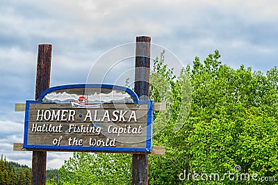 Welcoming Sign Homer Alaska Editorial Stock Photo