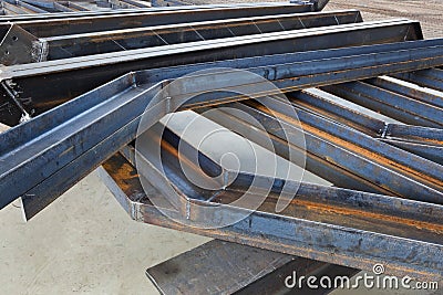 Welded metal beams Stock Photo