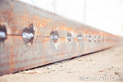 Welded steel bar from two Angle bars Stock Photo