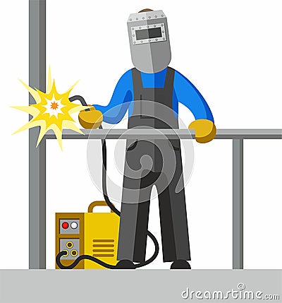 Welder, full-colour picture. Vector Illustration