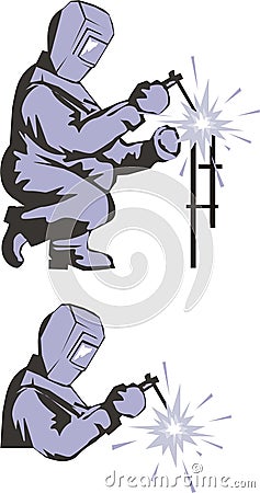 Welder to clamp detail Vector Illustration