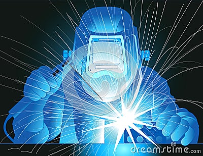 Welder at work Vector Illustration