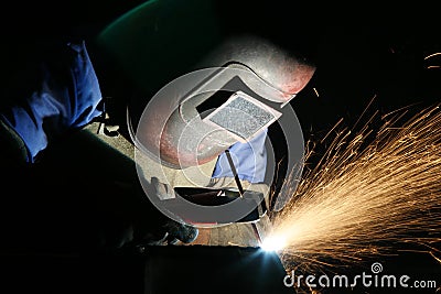 Welder at work Stock Photo