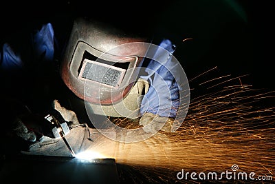 Welder at work Stock Photo