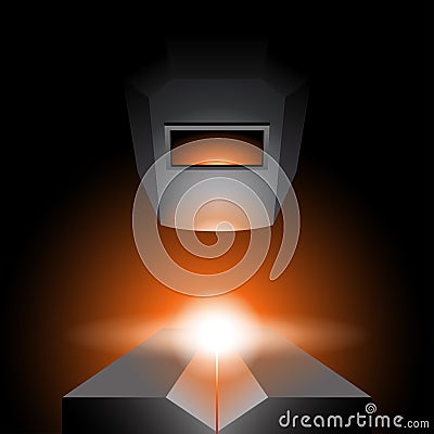 Arc welding - industrial metalwork picture Vector Illustration