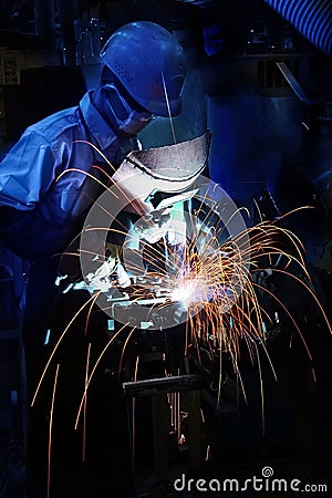 Welding operator Stock Photo