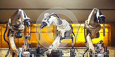 Welding robots Stock Photo