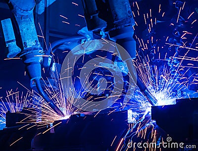 Welding robots Stock Photo