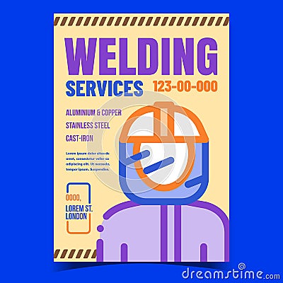 Welding Services Creative Advertise Poster Vector Vector Illustration