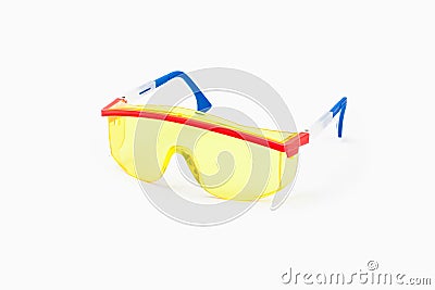 Welding shield and glases on white background Stock Photo