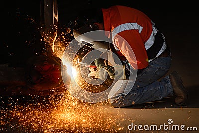 Welding Sparks Stock Photo