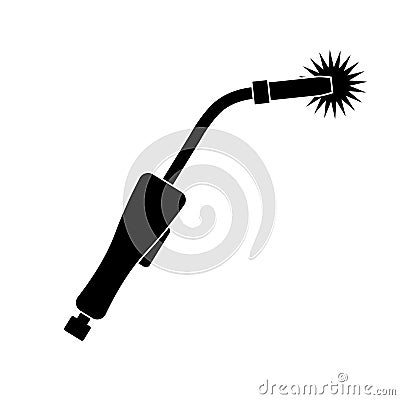 Welding torch with spark. Welder tool vector design Vector Illustration