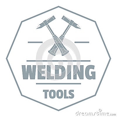 Welding work logo, simple gray style Vector Illustration