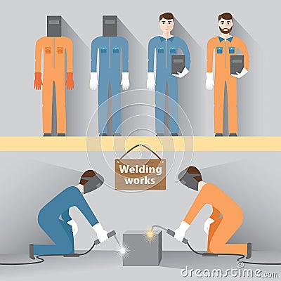 Welding work Vector Illustration